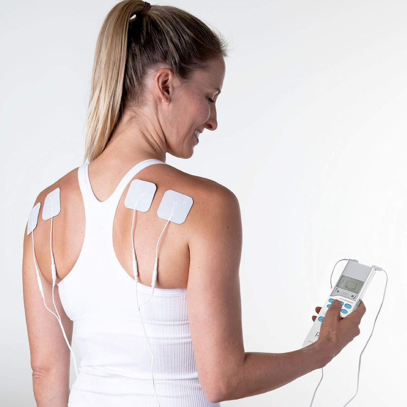 [Australia] - Pure Enrichment PurePulse TENS Electronic Pulse Stimulator Featuring Comprehensive LCD Screen, 6 Programs, 3 Massage Settings, and 2 Channels - Includes 4 AAA Batteries + 4 Reusable Electrode Pads 
