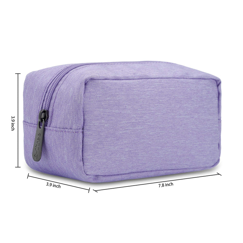 [Australia] - E-Tree Rectangle Canvas Cosmetic Travel Bag, with Shockproof foam Padded, Makeup Carrying Case, Portable Daily Storage, Compliant Bag, Toiletry Carry Pouch Small Organizer (Purple) Purple 