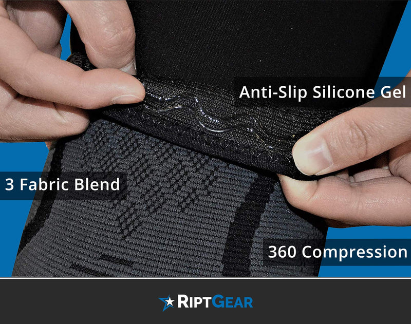 [Australia] - RiptGear Knee Compression Sleeve - Knee Braces for Knee Pain - Compression for Arthritis, Meniscus Tear, Running - Knee Support for Women and Knee Brace for Men - Running Knee Brace, Knee Sleeves Weightlifting, Plus Size (X-Large, Gray (1 Pack)) X-Large 