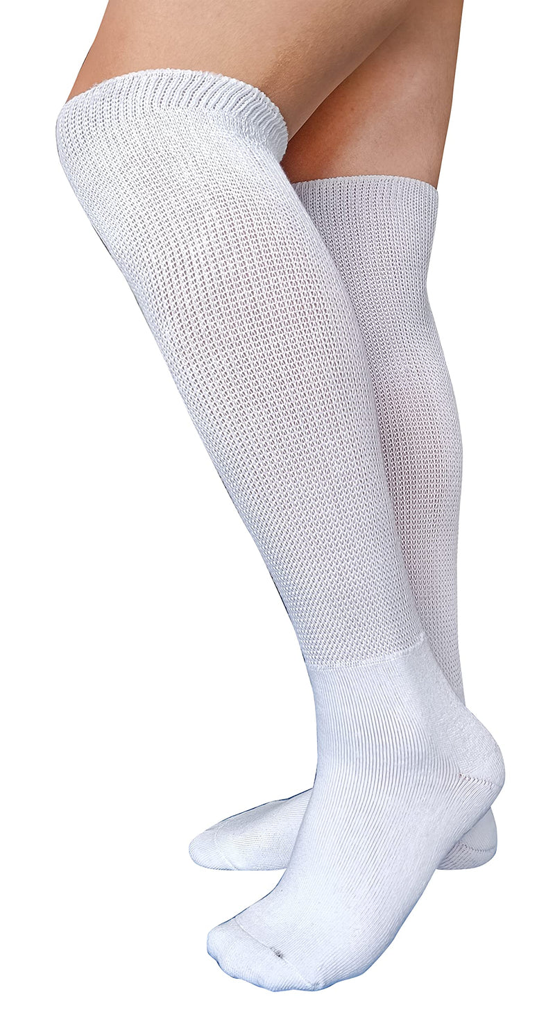 [Australia] - VEIGIKE Diabetic Edema Socks, Extra Wide Lymphedema Socks Walking boot sock, Bariatric Cast Sock for Men Women, 2 Pairs(white), One Size 
