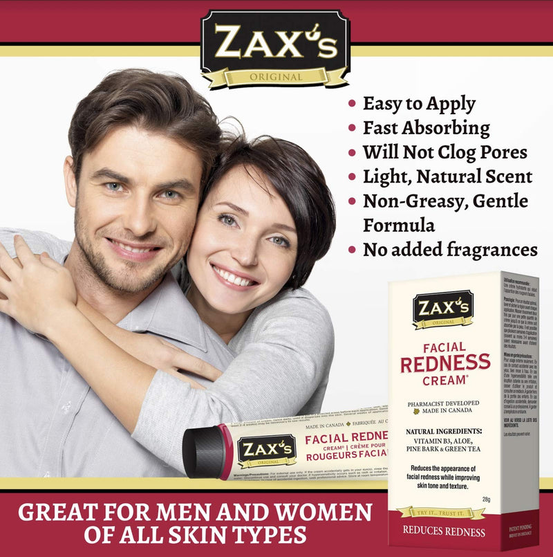 [Australia] - Zax's Original # 1 Facial Redness Cream - Ideal for PPE, Rosacea, Dehydrated Skin, and Windburn - Pharmacist Developed, Natural Ingredients - 28g 