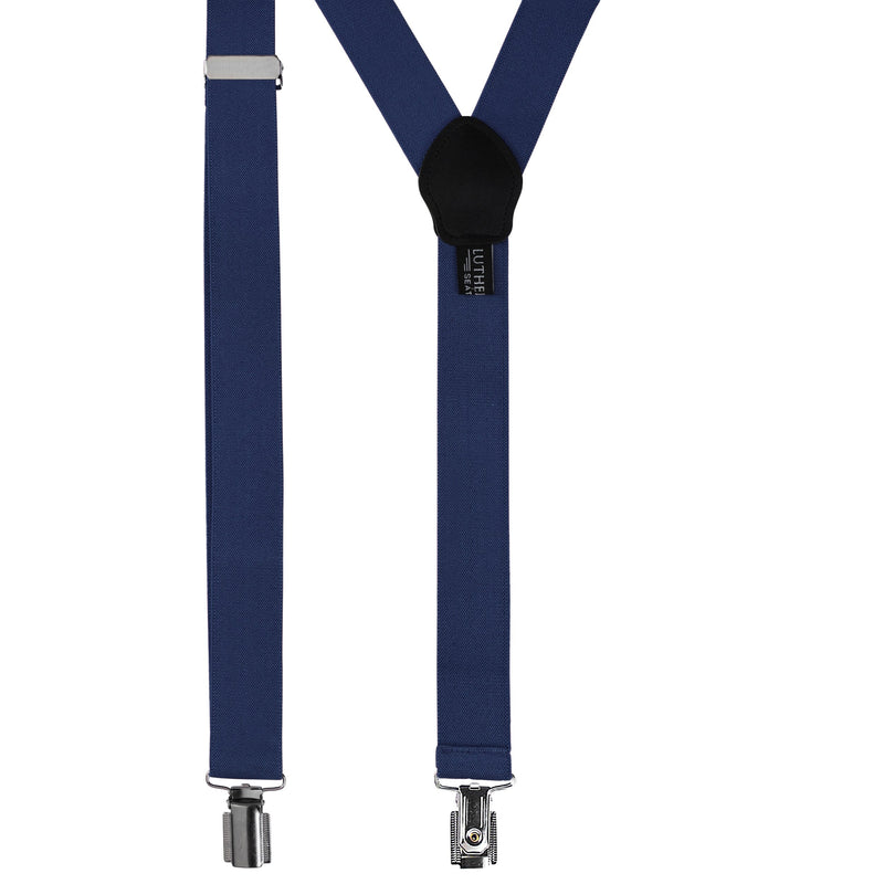 [Australia] - Mens Suspenders For Men With Clips Y Back Design Pant Clip Style Tuxedo Braces Navy Blue 