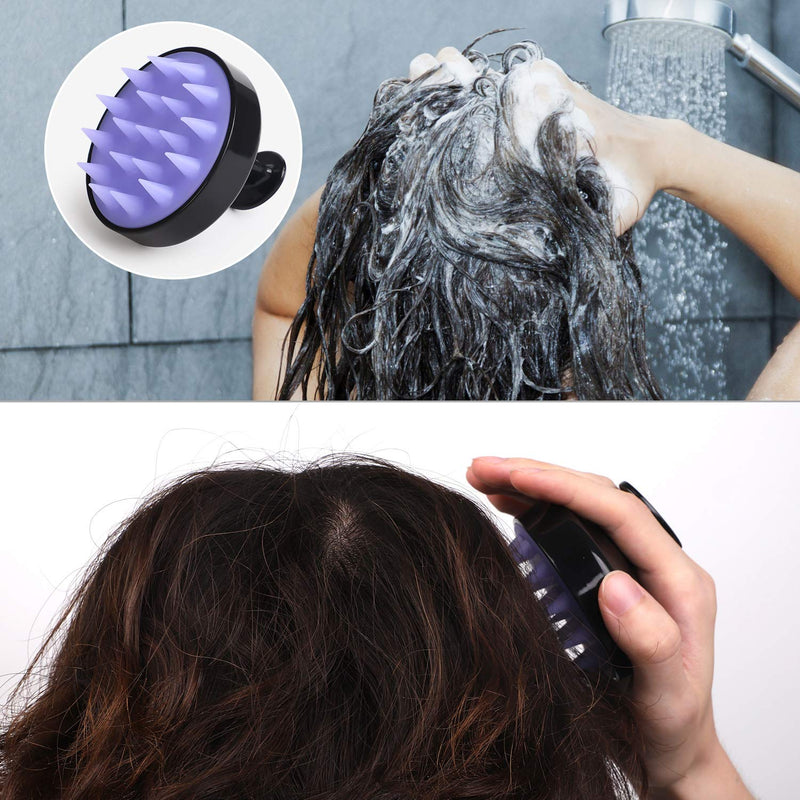 [Australia] - Hair Shampoo Brush, HEETA Scalp Care Hair Brush with Soft Silicone Scalp Massager (Black) Black 
