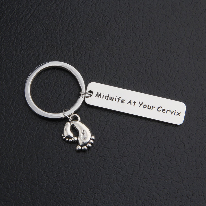 [Australia] - ENSIANTH Midwife Keychain Thank You Gift for Doula Nurse Jewelry New Baby Keychain 