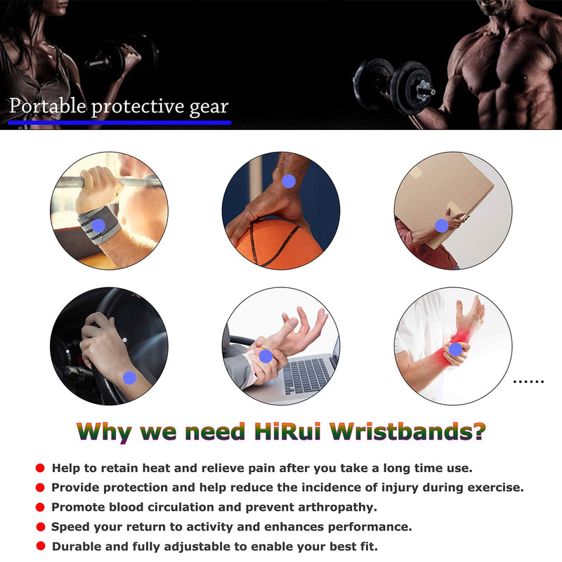 [Australia] - HiRui Wrist Brace Wrist Wraps, Compact Wristband Compression Wrist Straps Wrist Support for Workout Tennis Weightlifting, Tendonitis, Carpal Tunnel Arthritis, Pain Relief - One Size (Black, 1 Pack) Black, 1 Pack 