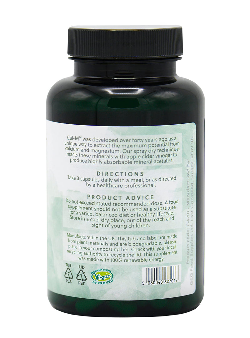 [Australia] - Cal-M Capsules | Calcium & Magnesium Blend with Cider Vinegar | Cal-mag Supplement | 120 Vegan Capsules | G&G Vitamins 
