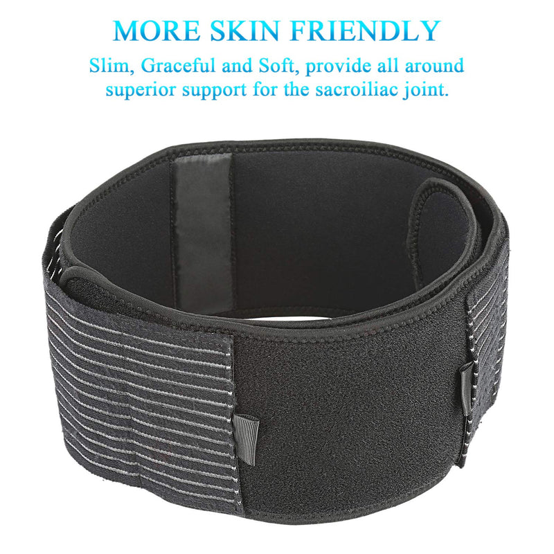 [Australia] - Nvorliy SI Joint Belt Sacroiliac Brace Lumbar Lower Back Adjustable Compression Support Belly Band Stabilize Hip & Pelvic Relief Pain for Sciatic Nerve Fits Women and Men (S/M) Small/Medium (Pack of 1) 