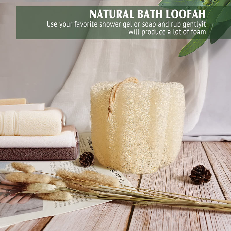 [Australia] - Natural Shower Loofah Sponge, Bath Exfoliating Loofa Body Scrubber, 5.5 ‚ÄúSoft and Easy Foaming Spa Lufa Sponges (3 pack) 