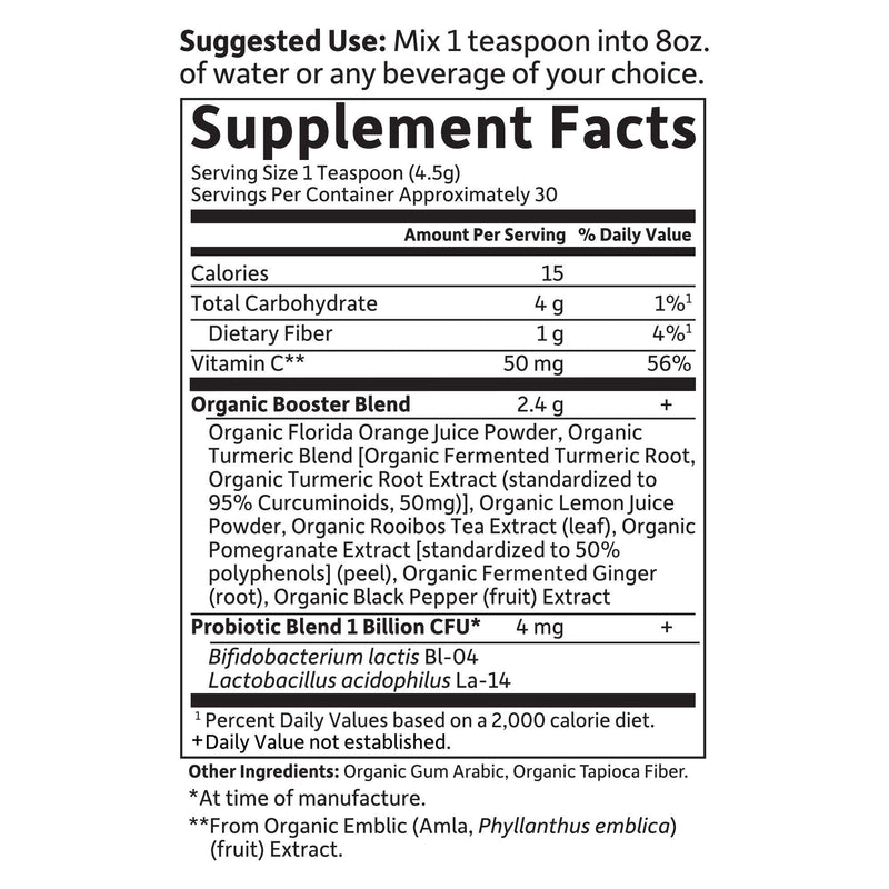 [Australia] - Garden of Life mykind Organics Turmeric Booster Inflammatory Response Powder - 30 Servings, 50mg Curcumin (95% Curcuminoids) & Probiotics, Organic Non-GMO Vegan & Gluten Free Herbal Supplements 
