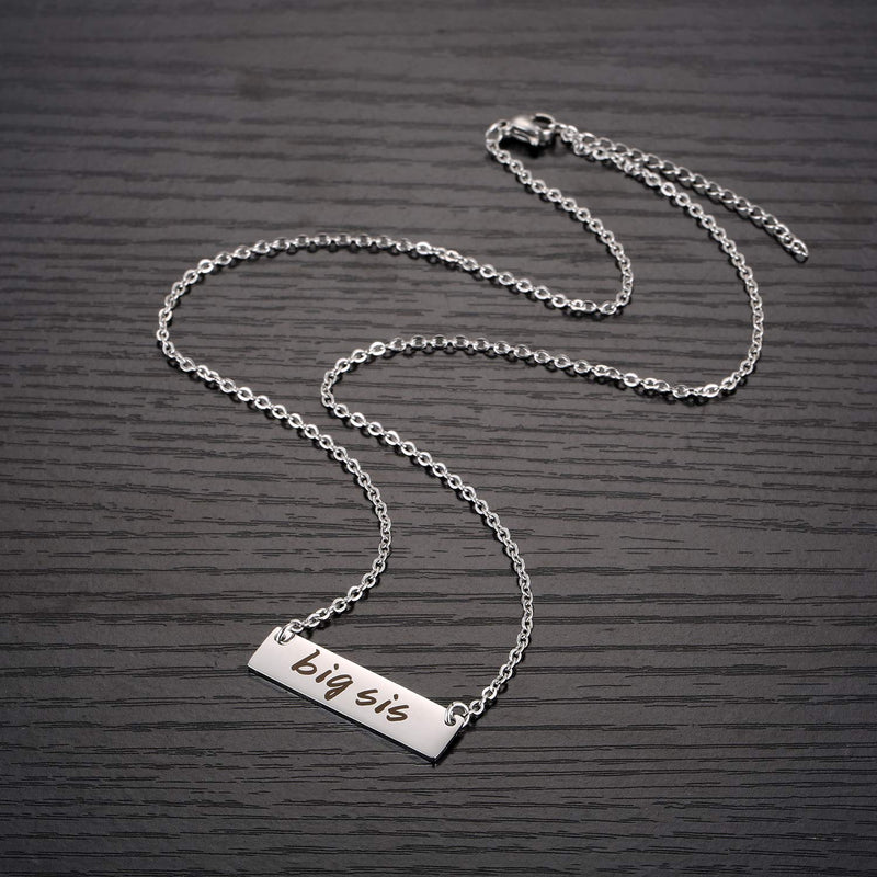 [Australia] - Hazado Big Sis Bar Necklace New Big Sister Gift Jewelry New Sibling Gifts 
