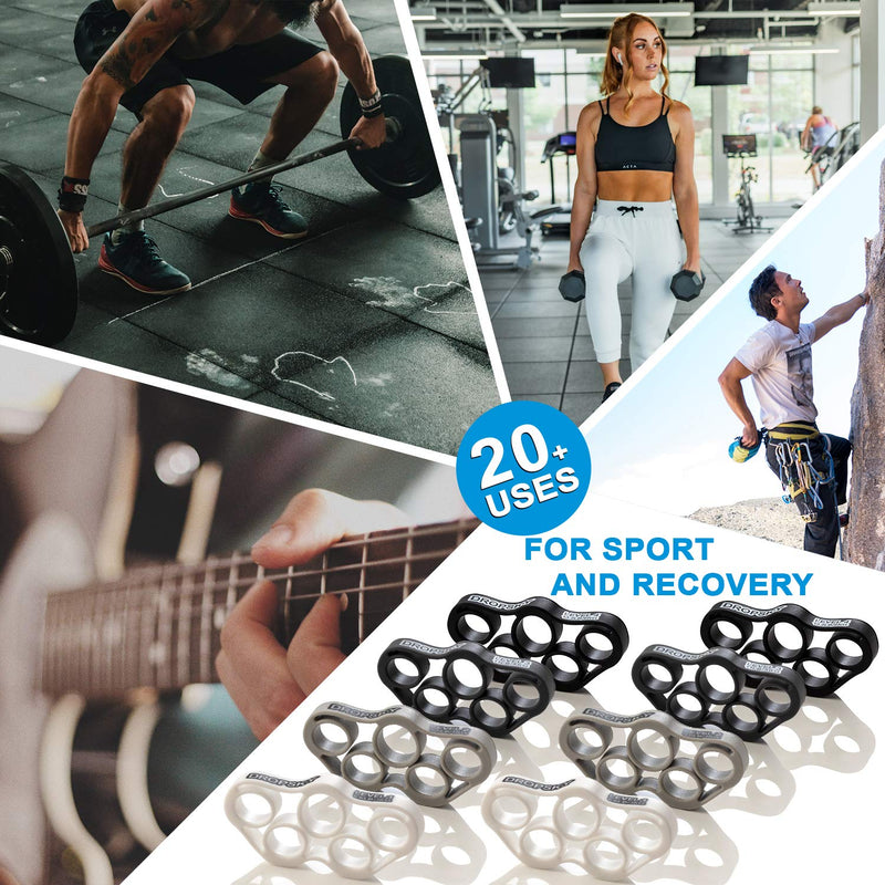 [Australia] - Finger Strengthener Hand Resistance Bands [8pcs], Finger Exerciser Grip Strength Trainer Hand Stretcher, Muscle Exercisers Improve Grips Performance (4 Levels 6.6lb, 8.8lb, 11lb, 13.2lb) 