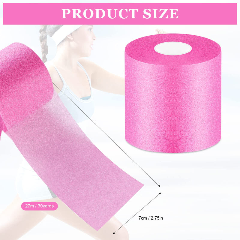 [Australia] - 29.5 Yards Foam Underwrap Tape Sports Pre-wrap Athletic Tape 2.76 Inch Wide Elastic Sports Prewrap Artificial Foam Underwrap for Wrist Elbow Knees Ankles (Pink) Pink 