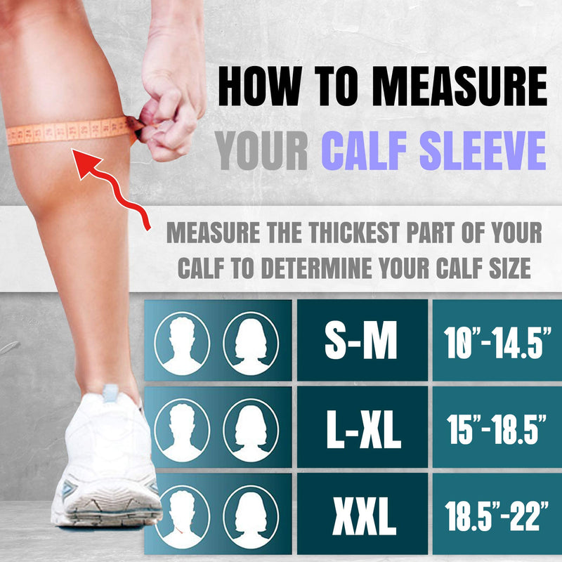 [Australia] - BLITZU 3 Pairs Calf Compression Sleeves for Women and Men Size XXL, One White, One Pink, One Purple Calf Sleeve, Leg Sleeve. 