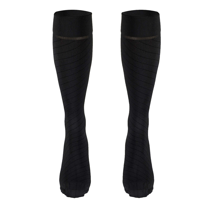 [Australia] - Truform Travel Compression Socks for Men and Women, 15-20 Knee High Over Calf Length, Charcoal, Large 