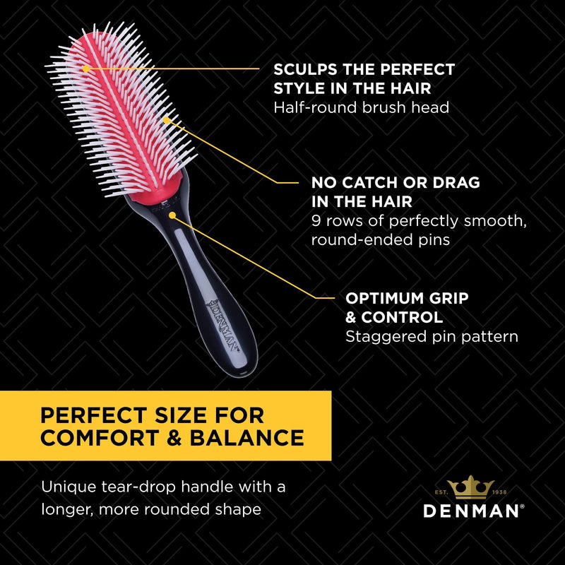[Australia] - Denman D4 9-Row Styling Brush Black/Red 