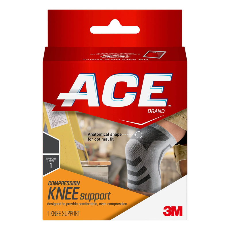 [Australia] - ACE Brand Compression Knee Support, Large/Extra Large, White/Gray, 1/Pack Large/X-Large 