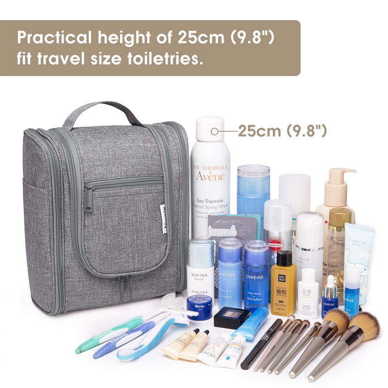 [Australia] - Travel Hanging Toiletry Wash Bag Makeup Cosmetic Organizer for Women Girls Kids (Grey (Medium)) A-grey-2 