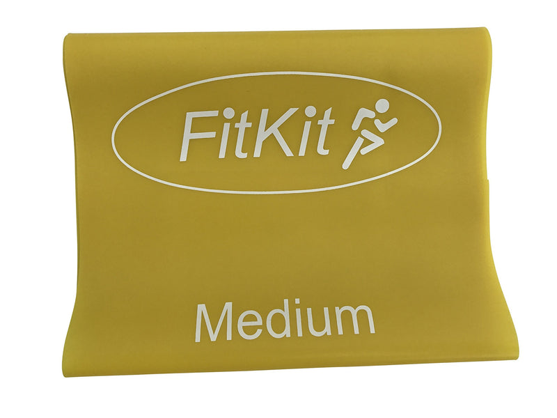 [Australia] - FitKit Resistance Exercise Band - 2M - 4 Resistance Options – Pilates, Yoga, Rehab, Stretching, Strength Training 2. 2M Yellow - Medium x1 
