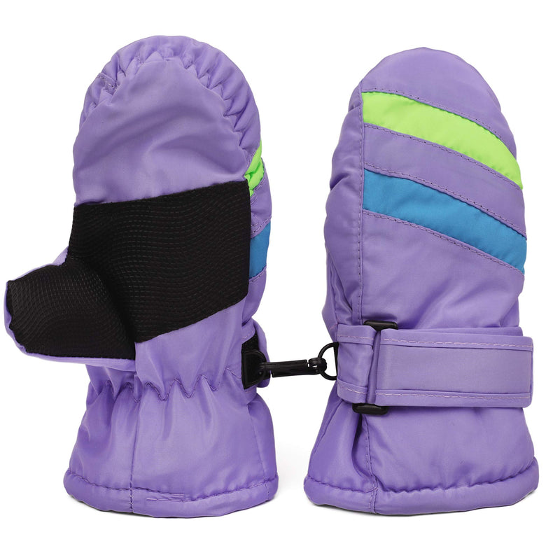 [Australia] - Kids Ski Mittens for Toddler Infant Baby Boy and Girl Thinsulate Waterproof Winter Snow Mittens 2-4 Years Lavender 