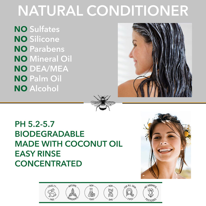 [Australia] - NATURAL CONDITIONER - VEGAN & UNSCENTED - 250ml - by BEES of BRITAIN - No Sulfates, No Parabens, No Silicone. We Donate 5% of our Profit to Help Save Bees and Pollinators. 