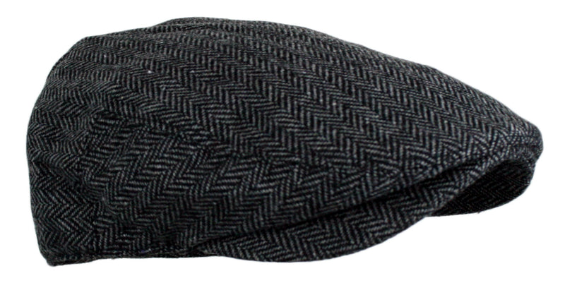 [Australia] - Wonderful Fashion Men's Classic Herringbone Tweed Wool Blend Newsboy Ivy Hat (Large/X-Large, Charcoal) Dark Grey Small-Medium 