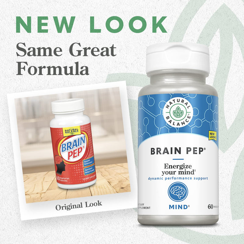 [Australia] - Natural Balance Brain Pep | Brain Function Supplement with Ginkgo Biloba, Kola Nut | Helps Support Improved Memory, Focus & Mental Clarity | 60 Capsules 
