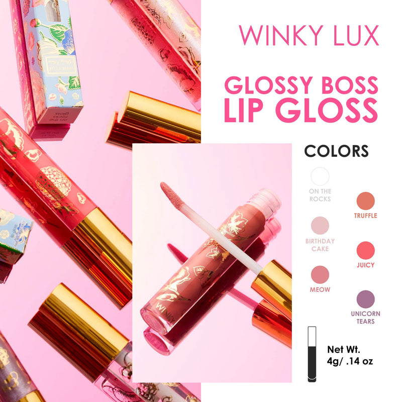 [Australia] - Winky Lux Glossy Boss Lip Gloss, Lip Gloss for Daily Lasting Shine, Makeup Infused With Natural Vanilla and Castor Seed Oil for an All-Day Moisture Booster, 0.14 Oz, Birthday Cake 