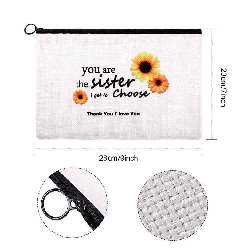 [Australia] - Makeup Bag Birthday Present for Sister Friend Woman Cosmetic Pouch Makeup Travel Case You're the Sister I Got to Choose Zipper Cosmetic Bag for Soul Sisters and Friends 