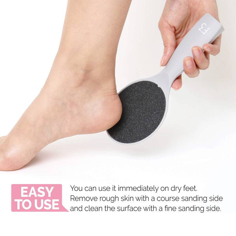 [Australia] - F3 Systems, Self-Standing Emery Foot File, Double-Sided Pedicure Tool, Effective for Cracked Heel, for Wet & Dry Feet, Pedicure, Hygienic Exfoliating, Callus Remover, Foot Scrubber, Professional Care 
