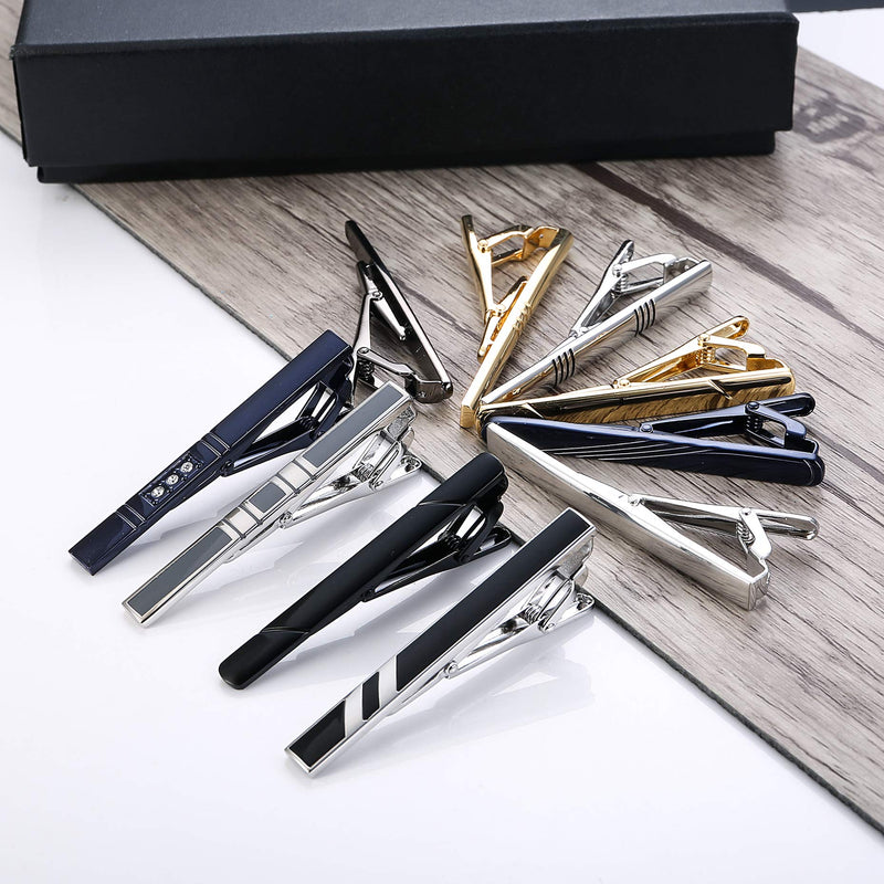 [Australia] - YADOCA Tie Clips Set for Men Regular Classic Tie Bar Clips Pinch Wedding Business Tie Clips with Gift Box 