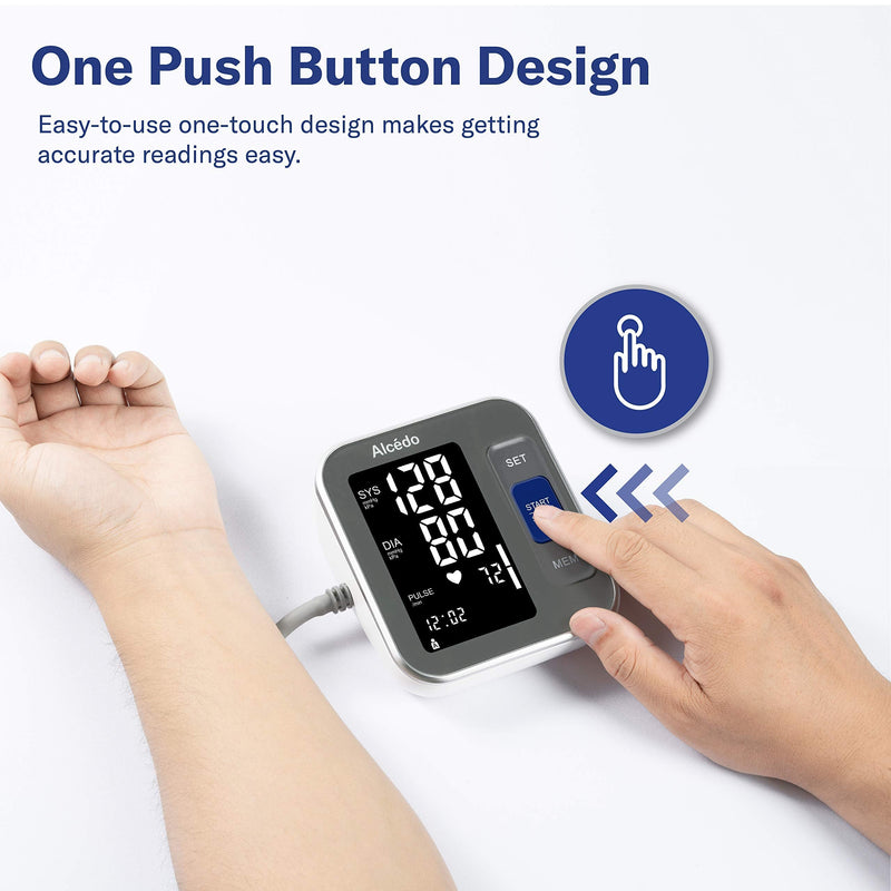 [Australia] - Alcedo Blood Pressure Monitor Upper Arm, Automatic Digital BP Machine with Wide-Range Cuff for Home Use, Backlit Screen, 2x120 Reading Memory, Talking Function 