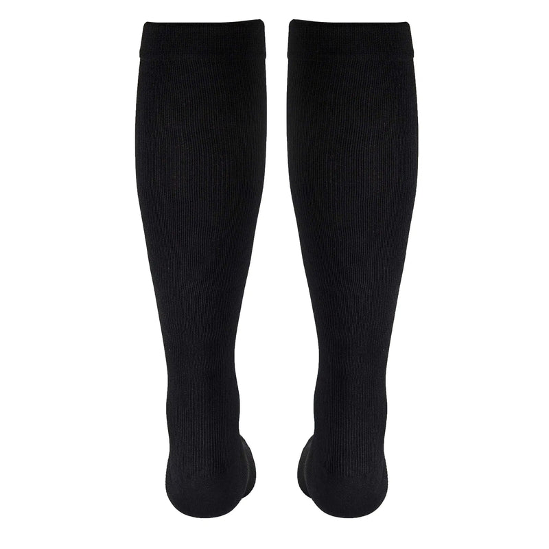 [Australia] - Truform Compression Socks, 15-20 mmHg, Men's Dress Socks, Knee High Over Calf Length Large (1 Pair) Black 