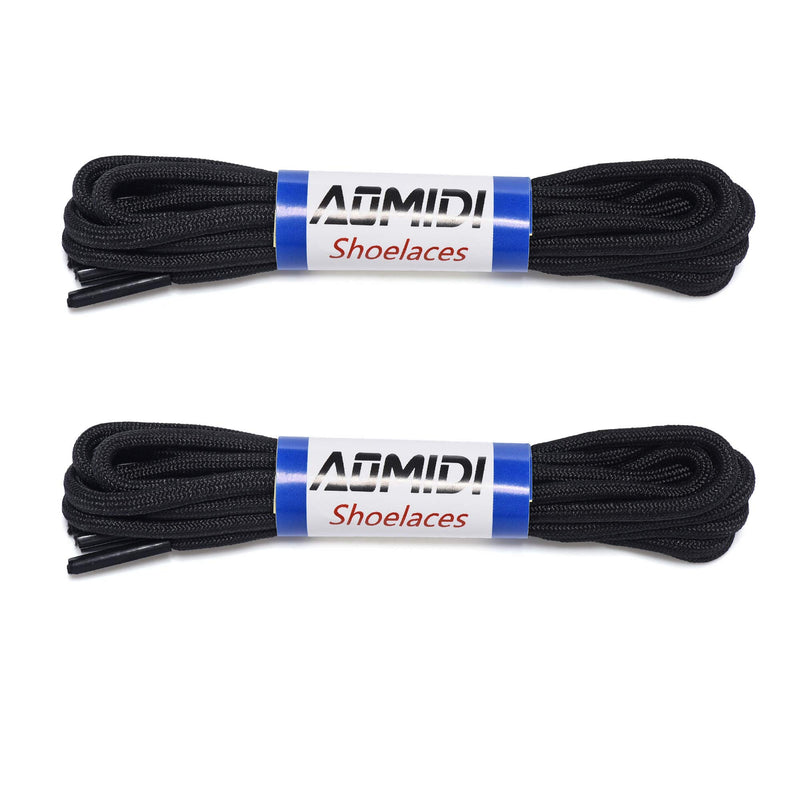[Australia] - Thick Shoelaces Round Athletic Shoe Laces (2 Pair) - For Sneaker and Hiking Boot Laces 27 inches (69 cm) Black 