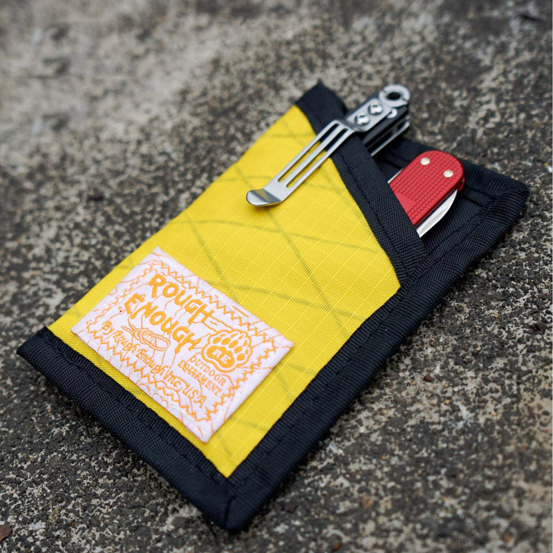 [Australia] - Rough Enough Slim Minimalist Kids Wallets for Boys Credit Card Holder Sleeves EDC Front Pocket Wallet for Men Women Girls Small Mini Yellow Wallet Credit Card Protector Case for Travel School Party 