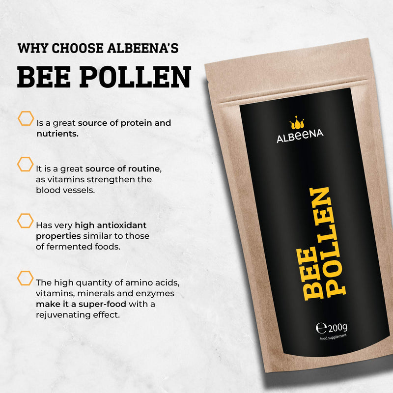 [Australia] - ALBEENA Bee Pollen -200g - Pollen is a Source of proteins, Amino acids, lipids, Vitamins and Minerals - from The apiaries in The Hills of Transylvania 