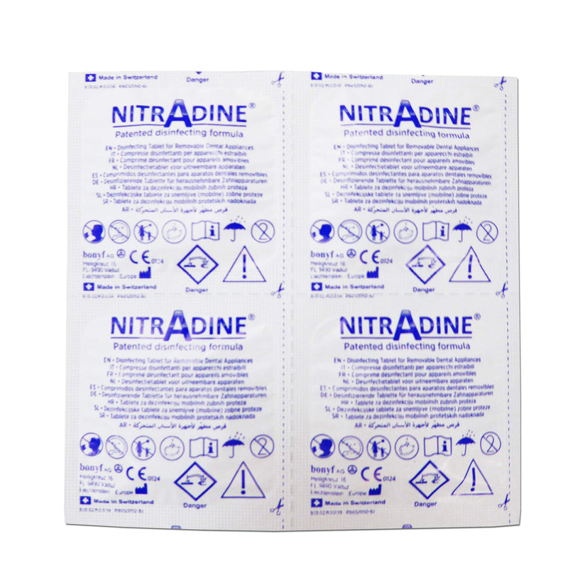 [Australia] - Nitradine - 20 Tablets for Cleaning & Disinfecting Dentures & Orthodontic Dental Appliances - 10 Weeks Supply 