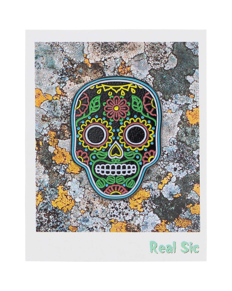 [Australia] - Real Sic Neon Sugar Skull – Día de Muertos Pin - Dead of the Day, Glow-in-the-Dark Enamel Pin - Skull Lapel Pin - Unisex Gift 