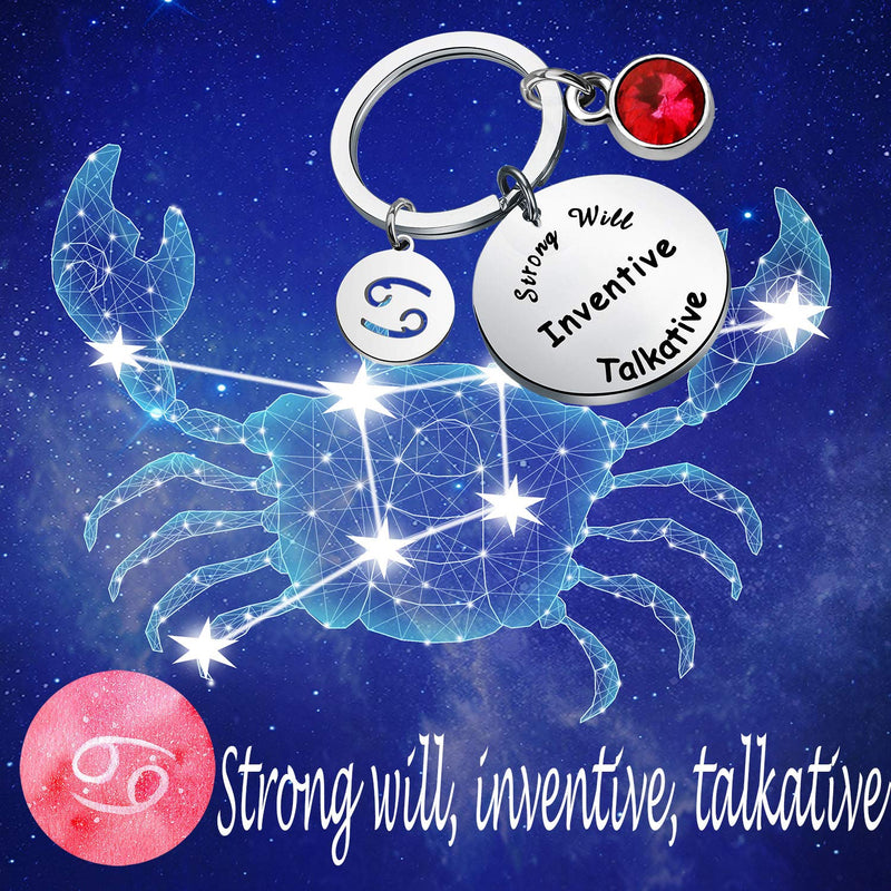 [Australia] - bobauna 12 Zodiac Constellation Keychain Birthstone Astrology Horoscope JewelryBirthday Gift Gift for Family Friend inventive talkative keychain 