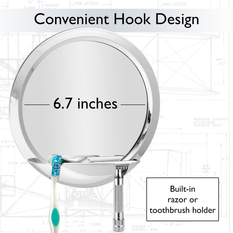 [Australia] - Fogless Shower Mirror with Built-in Razor Holder | 360° Rotation | Real Fog-Free Shaving | Adjustable Arm & | Shatterproof & Rust-Resistant | Non-Fogging Bathroom Mirror for Men and Women 