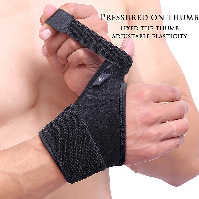 [Australia] - HiRui Wrist Brace Thumb Brace, Wrist Support Thumb Spica Splint for Men Women Kids, Wrist/Hands/Thumb Stabilizer for Sprains, Arthritis, Tendonitis, Carpal Tunnel, Pain Relief, Recovery - Adjustable (Right Hand - One Size) Right Hand - One Size 