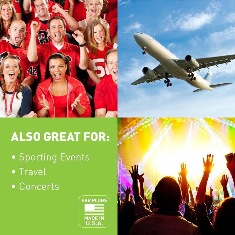 [Australia] - Flents Foam Ear Plugs, 55 Pair for Sleeping, Snoring, Loud Noise, Traveling, Concerts, Construction, & Studying, Contour to Ear, NRR 33, Green, Made in the USA 55 Pair Green 