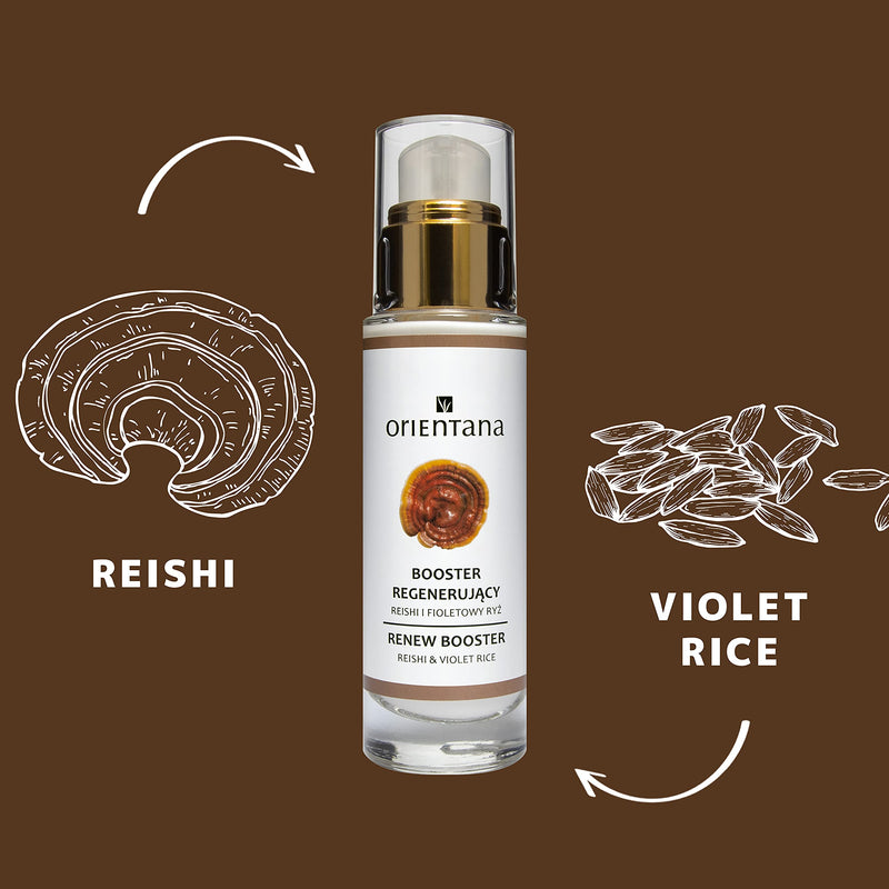 [Australia] - Orientana Natural Face Regenerating Night Booster for Women - Reishi & Violet Rice - Vegan Eco Organic Cream - Anti Aging Wrinkle & Sagging Moisturiser - Firming Hydrating Lightening Mature Skin, 30ml 