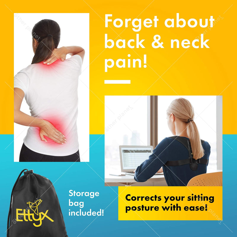 [Australia] - Posture Corrector for Women and Men – Breathable Upper Back Support Strap Improves Posture and Helps Neck and Back Pain – Comfortable Neoprene Posture Brace with Elastic Band, Exercise eBook by EttyX Medium 
