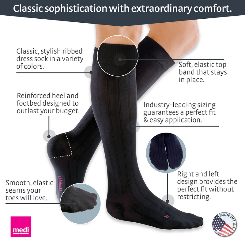 [Australia] - mediven for Men Classic, 2030 mmHg, Calf High Compression Stockings, Closed Toe 4 Black 