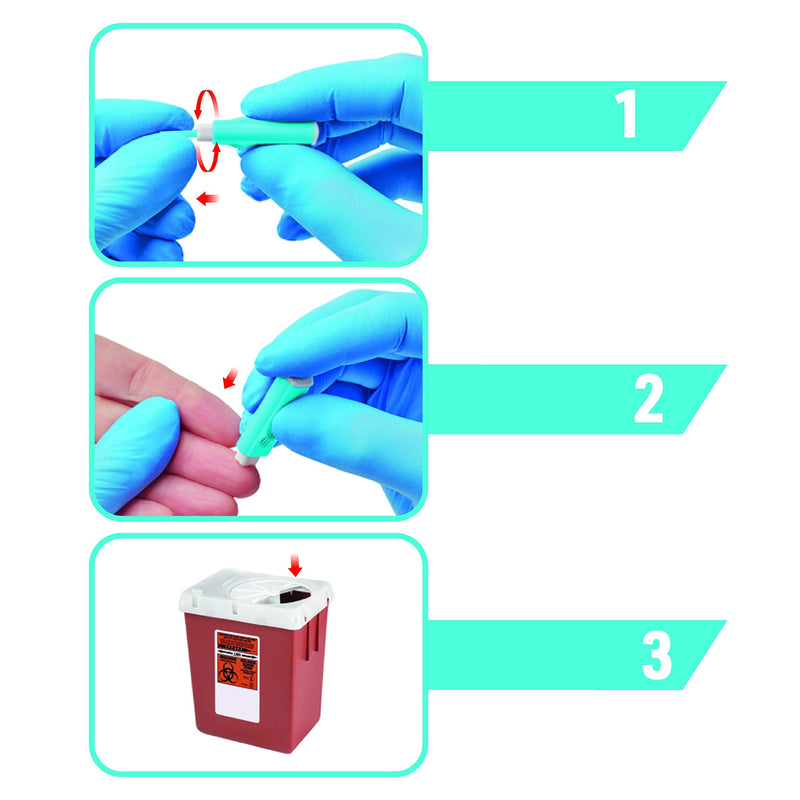 [Australia] - MediVena ONE-CARE Plus Safety Lancets, Contact-Activated, 25G x 1.8mm, 100/bx, Sterile, Single-Use, Easy Fingerstick for Comfortable Blood Sampling 