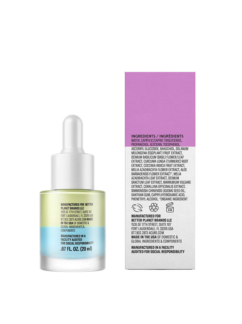 [Australia] - Acure Radically Rejuvenating Dual Phase Bakuchiol Serum, 100% Vegan, Provides Anti-Aging Support, Eggplant & Tumeric, Soothes, Hydrates & Antioxidant Rich, 0.67 Fl Oz 