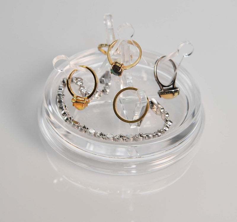 [Australia] - ARAD Crown Acrylic Ring Holder Dish, Cute Bedroom Jewelry Tray, Fun Trinket Platter 