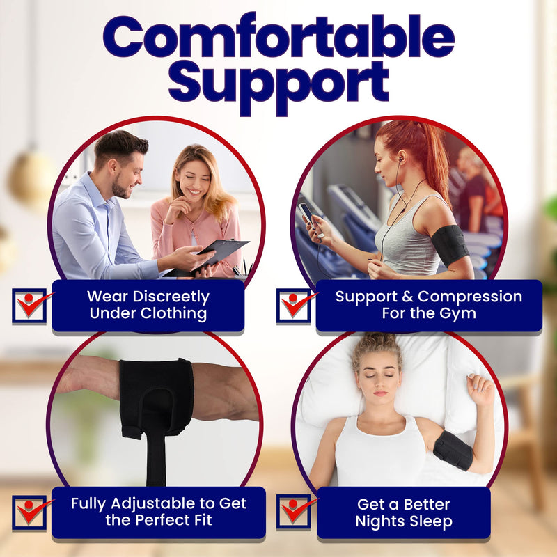 [Australia] - Bicep Tendonitis Brace Compression Sleeve - Triceps & Biceps Muscle Support For Upper Arm Tendonitis Pain Relief Or Bicep Strains (Bicep 11 to 16") L 