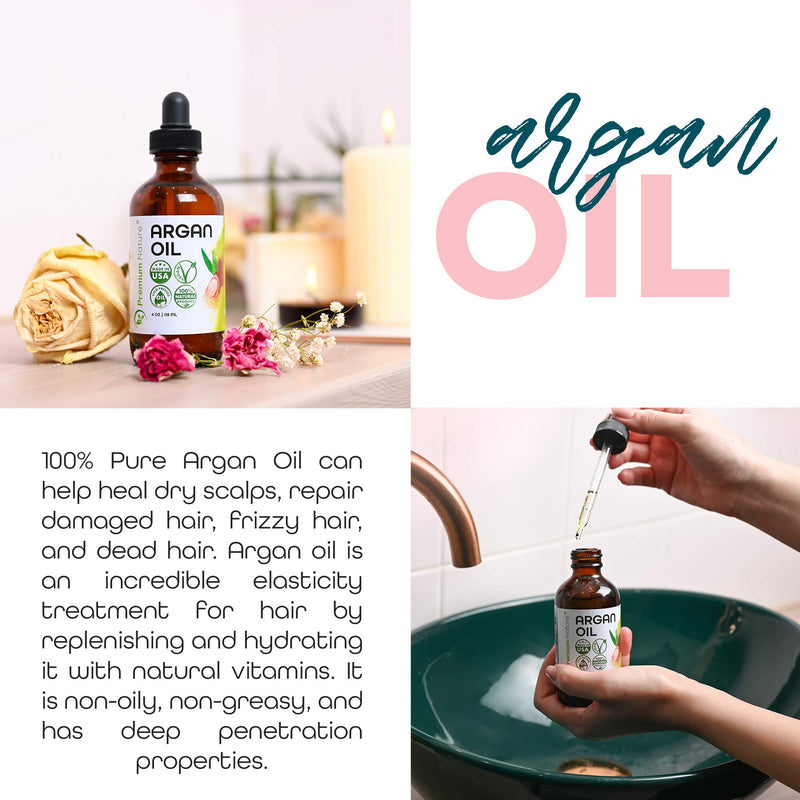 [Australia] - Argan Oil Organic, Virgin, 100% Pure, Cold Pressed Argon Oil Serum For Hair Stimulate Growth for Dry and Damaged Hair. Argan Oil for Skin Body Moisturizer. Nails Protector 4 oz 