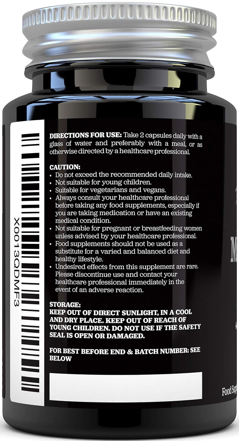 [Australia] - Magnesium Citrate 1480mg - 240 Vegan Capsules - 4 Month Supply - Providing 444mg Elemental Magnesium - Magnesium Capsules not Magnesium Tablets - High Strength Magnesium Supplement 